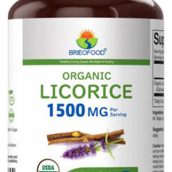 Brieofood Alcaçuz Orgânico 1500mg, 45 Porções, Vegetariano,