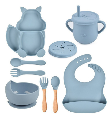 Conjunto De Talheres De Silicone Baby Squirrel De 9 Peças - Imagem 21