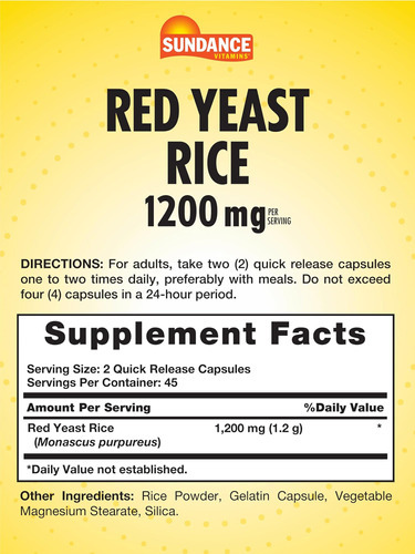 Cápsulas De Arroz Com Fermento Vermelho Sundance | 1200mg | - Imagem 2