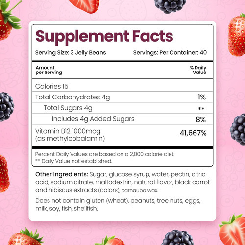 Beelevated B12 Jelly Beans - Gomas De Vitaminas Mastigáveis - Imagem 6