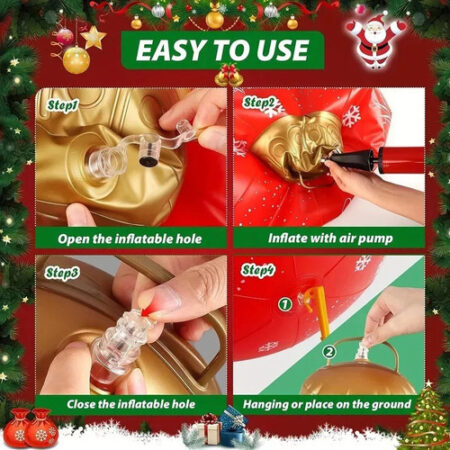 Bola Inflável Do Decoração Do Pvc Do Natal Gigante 80cm - Imagem 5