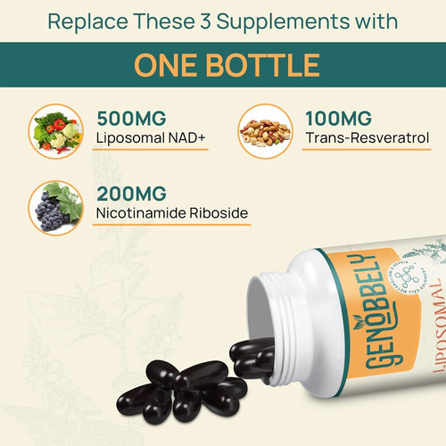 800 Mg Suplemento Lipossómico Nad+ Com Nicotinamida Ribos... - Imagem 4