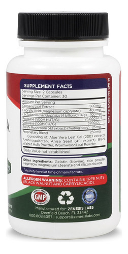 Zenesis Labs Candida Complex Cleanse Detox Suplemento De Áci - Imagem 2