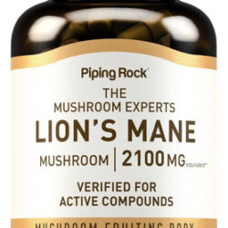 Cápsulas De Suplemento Piping Rock Lions Mane | 2100mg | 90