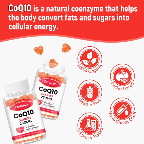 Zetelixia Coq10 Gummies, 5x Melhor Absorção Coenzima Q10 Par - Imagem 6