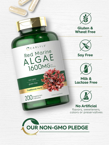 Algas Marinhas Vermelhas Carlyle 1600mg | 200 Cápsulas | Sup - Imagem 3