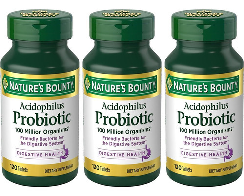 Natures Bounty Probiotic Acidophilus, 360 Comprimidos (3 X