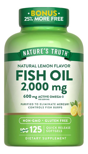 Natures Truth Óleo De Peixe Ômega 3 2.000 Mg | 125 Cápsulas