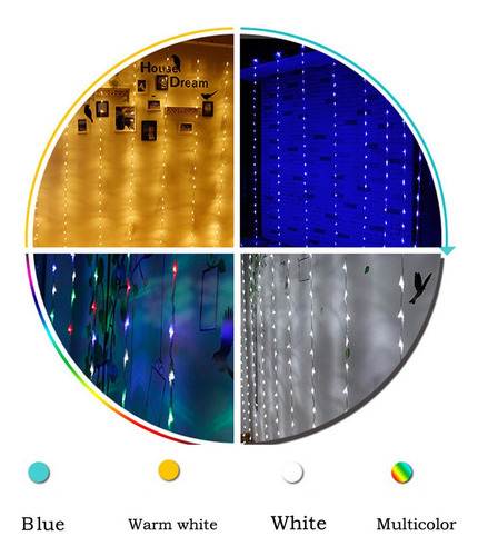 3x3m Led Cachoeira Cortina Icicle String Luzes Natal - Imagem 2