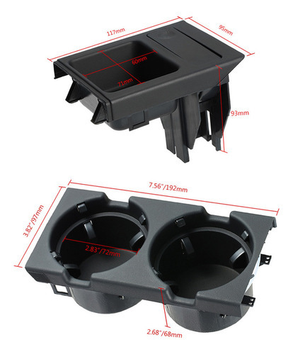 Porta-copos Preto Bmw Console 1998-2004 + Dianteiro E46 - Imagem 2