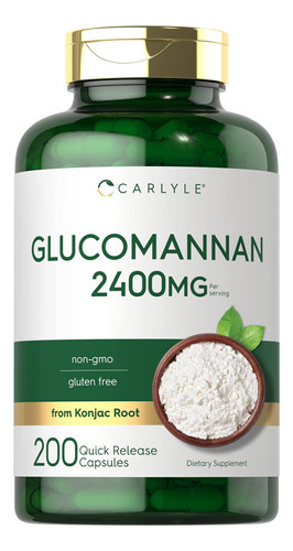 Carlyle Glucomannan Cápsulas | 200 Contagem | Comprimidos De