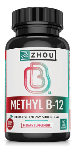Vitamina B-12 Marca Zhou, 5000 Mcg, 60 Comprimidos