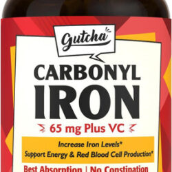 Suplemento De Ferro Gutcha, 65 Mg, Ferro Carbonílico Mais V