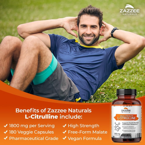 Zazzee De Alta Resistência L-citrulina Malato, 1800 Mg Por P - Imagem 2