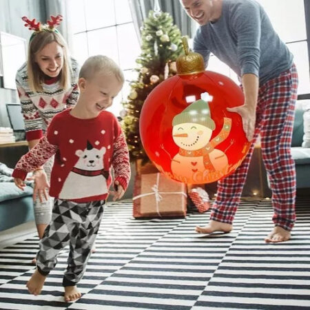 Bola Inflável Do Decoração Do Pvc Do Natal Gigante 80cm - Imagem 5