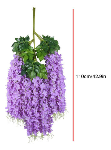 16 Unidades De Flores Suspensas De Glicínia Artificial Garla - Imagem 8