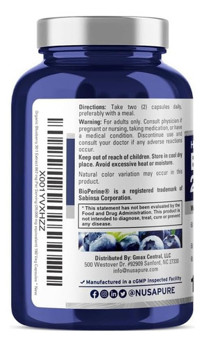Nusapure Blueberry Concentrate 20.000mg - 180 Cápsulas De Pó - Imagem 2