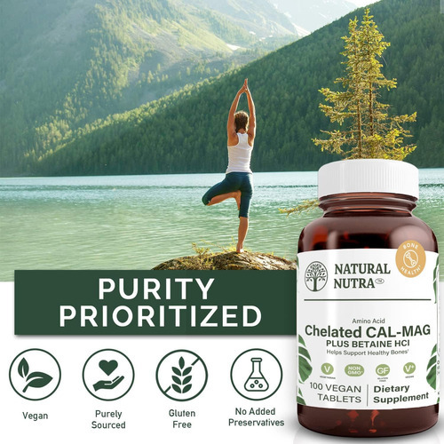 Suplemento Natural Nutra Chelated Cal Mag Mg Plus Betaine Hc - Imagem 4