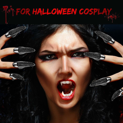 10 Peças De Fantasia De Garra De Halloween Com Anel De Unha - Imagem 3