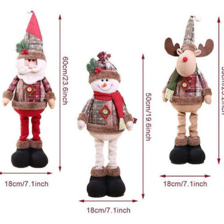 Boneca De Decoração De Natal Rena Boneco De Neve Em Pé - Imagem 15