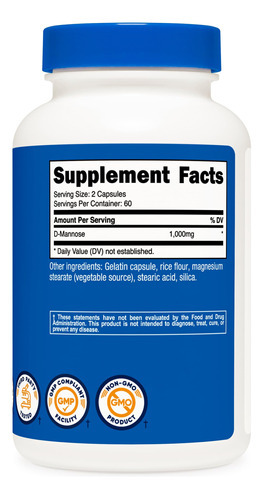 Suplemento Nutricost D-manose 1000 Mg 120 Cápsulas - Imagem 6