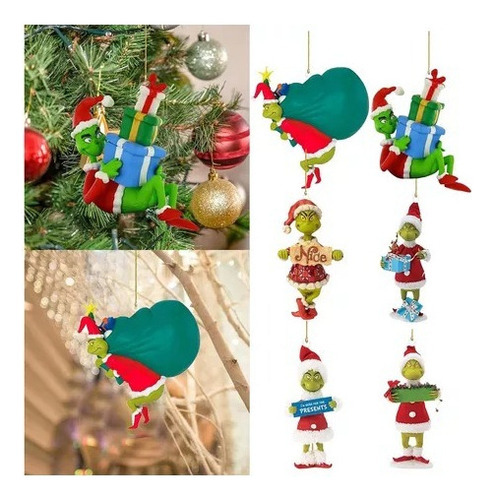 Nuevo 6 Grinch Doll Christmas Decoration Tree Hanging - Imagem 3