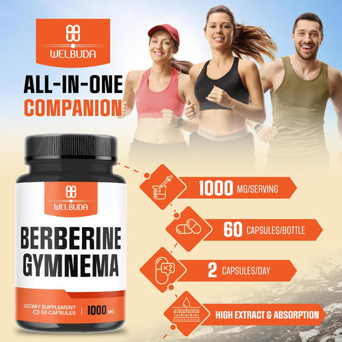 Welbuda 1000mg Suplemento De Berberina Com Folha Orgânica De - Imagem 6