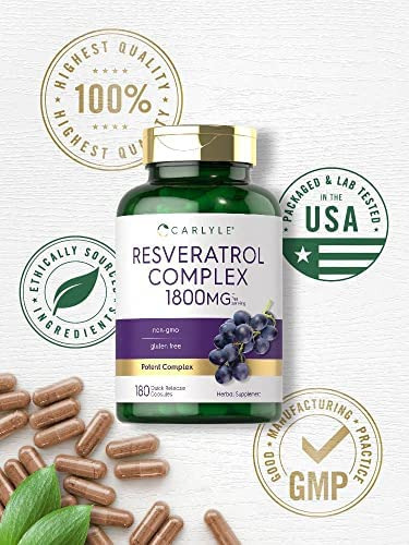 Suplemento De Resveratrol Carlyle 1800 Mg | 180 Cápsulas | - Imagem 4