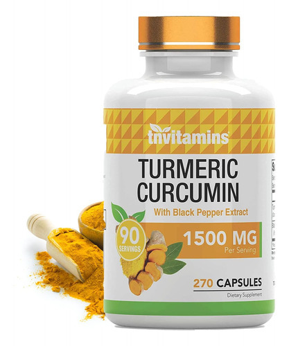 Cápsulas De Curcumina E Cúrcuma Com Pimenta Preta | 1500 Mg