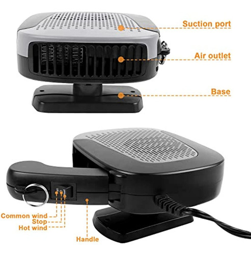 Aquecedor De Ar Para Carro Ventilador Portátil 12v Mini - Imagem 9