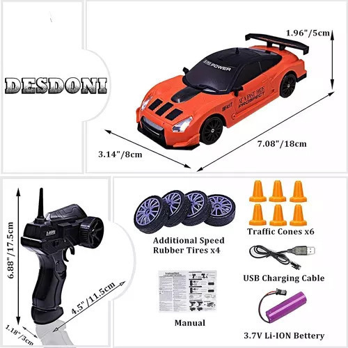 Controle De Rádio Mini Rc Racing Turbo Racing Drift - Imagem 2
