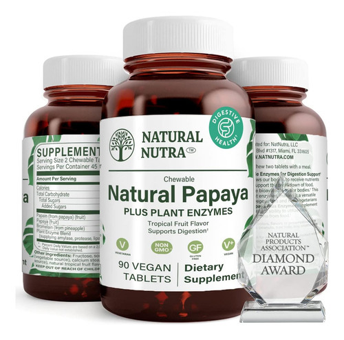 Mistura Natural De Enzimas Vegetais Mastigáveis Nutra Pap