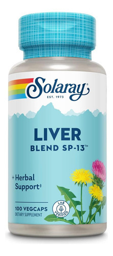 Solaray Liver Blend Sp-13, Suporte Tradicional De Desintoxic