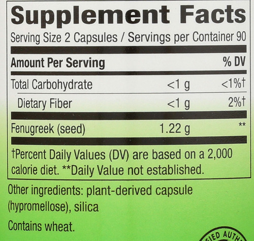 Natures Way Semente De Feno-grego, 180 Ct - Imagem 2
