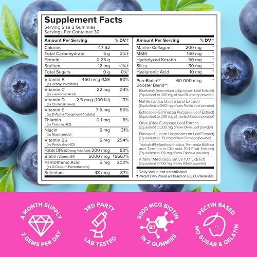 Maree Vitamina B1 Tiamina E B7 Biotina Gomas - Complexo De V - Imagem 2