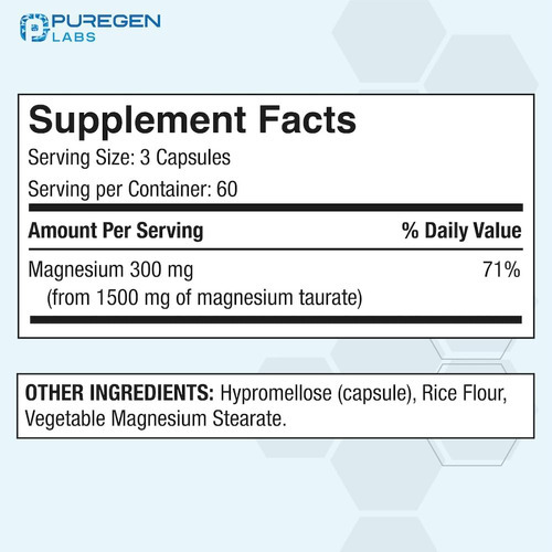 Puregen Labs Taurato De Magnésio 1500 Mg Por Porção [alta Po - Imagem 2