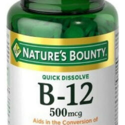 Vitamina B-12 Marca Natures Bounty, 500 Mcg, 10 Comprimidos
