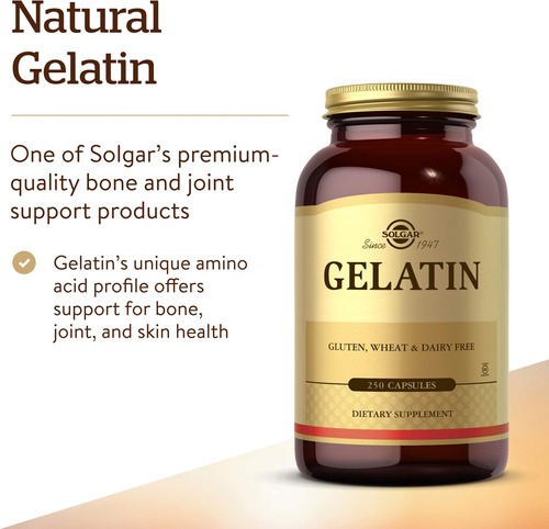 Solgar Gelatina 1680 Mg, 250 Cápsulas - Gelatina Natural - S - Imagem 3