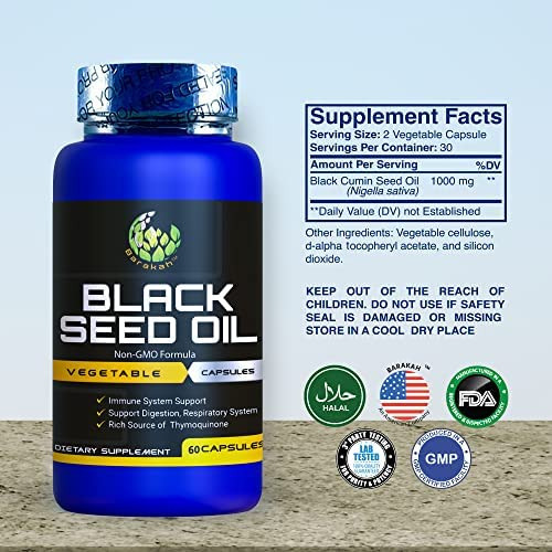 Cápsula Vegetal De Óleo De Semente Preta, 1000 Mg Por Porçã - Imagem 7