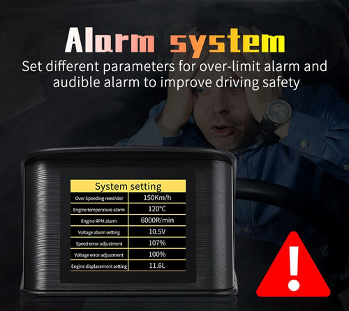Aviso Digital De Velocidade De Temperatura Obd2 P10 Hud - Imagem 8