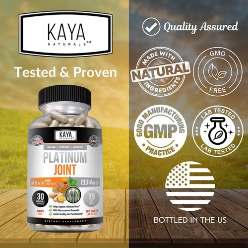 Kaya Naturals Platinum Mobility Açafrão - Bioperina, Glucosa - Imagem 4