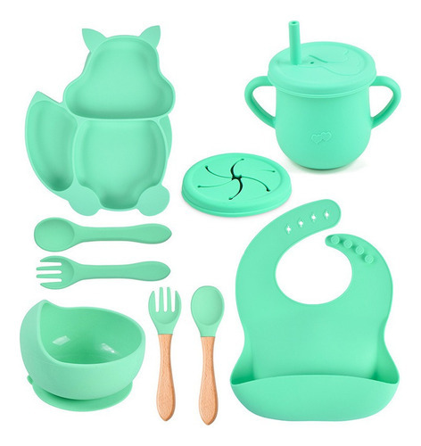 Conjunto De Talheres De Silicone Baby Squirrel De 9 Peças - Imagem 13
