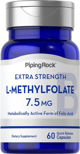 Piping Rock L-metilfolato 7,5 Mg | 60 Cápsulas | Suplemento