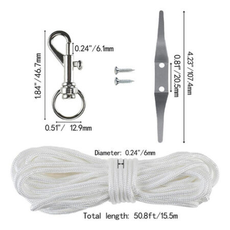 Kit De Ferragens Para Mastro De Bandeira Ganchos De 4 Peças - Imagem 2