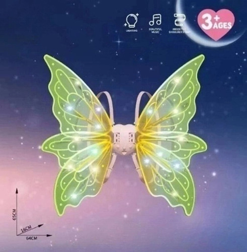 Elfo Fantástico Fada Elétrica Borboleta Asas Com Luz E Músic — foto 12 Elfo Fantástico Fada Elétrica Borboleta Asas Com Luz E Músic - Imagem 12