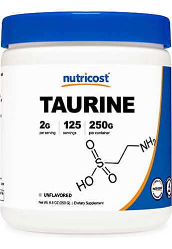 Suplemento Nutricost Taurina Em Pó 250g - 125 Porções
