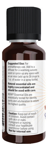 Óleo Abóbora Pumpkin Spice Fall Now Foods 30ml Importado 3un - Imagem 4