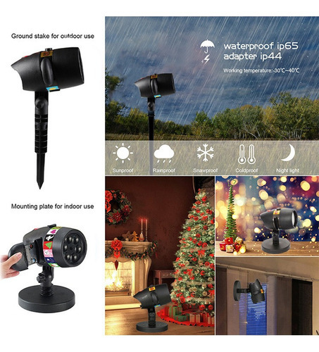 Figuras De Natal Levou Projetor 12 Discos Jardim Ao Ar Livre - Imagem 5