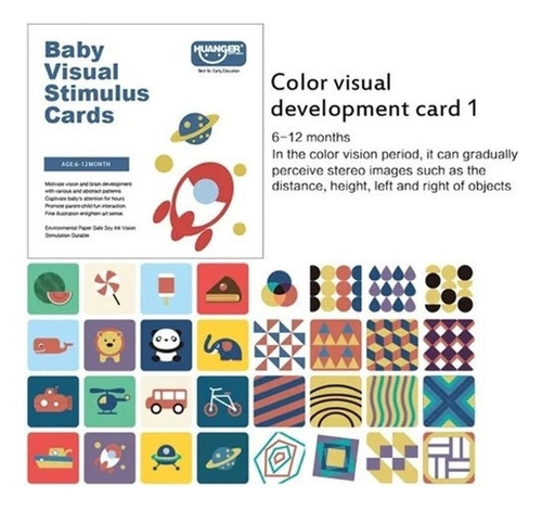 Brinquedo De Cartão De Estimulação Visual Montessori Para Ed - Imagem 7