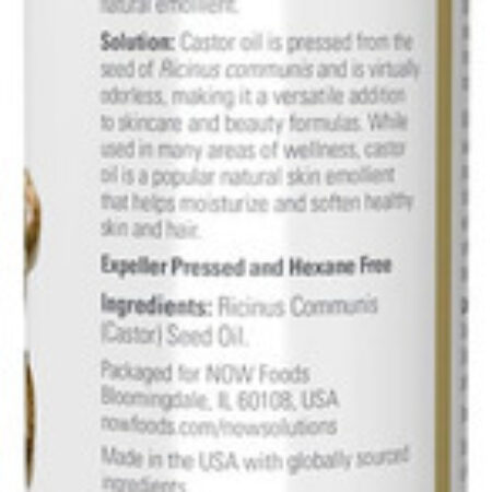 Óleo De Castor 473ml Now Foods Castor Oil 100% Puro - Imagem 3
